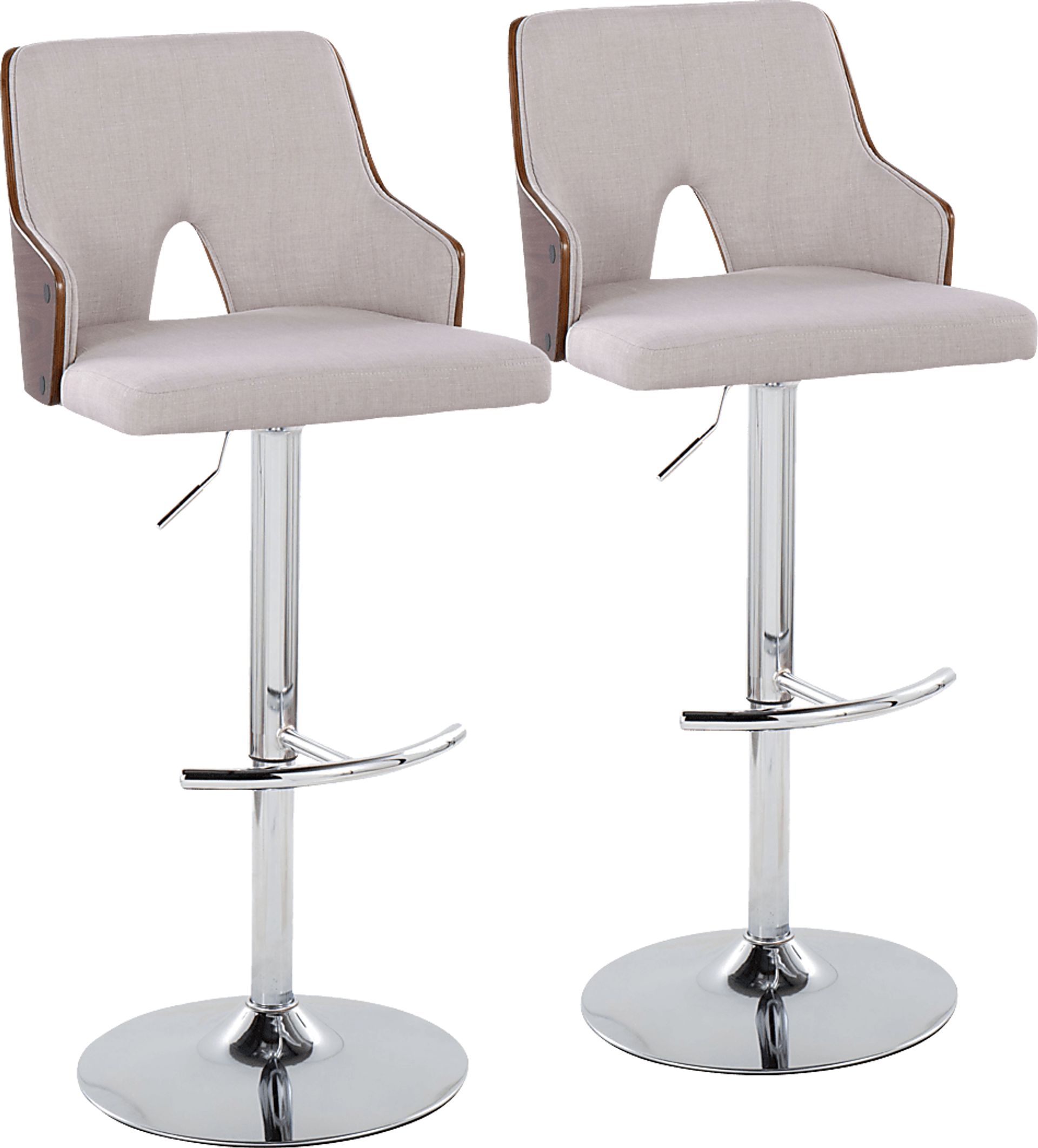 Zennia IV Cream Adjustable Barstool, Set of 2 - Image 1