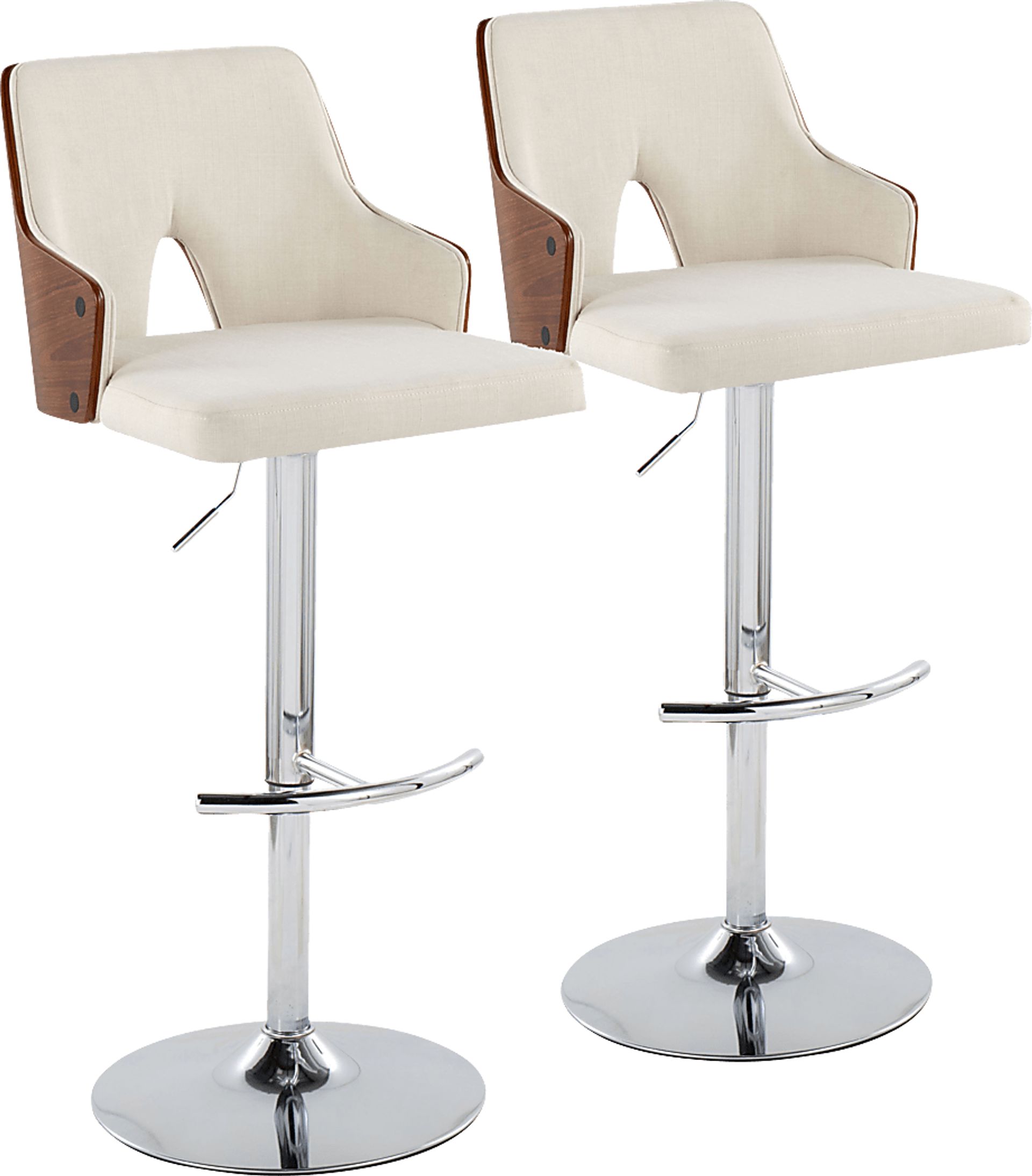 Zennia IV Cream Adjustable Barstool, Set of 2 - Image 1
