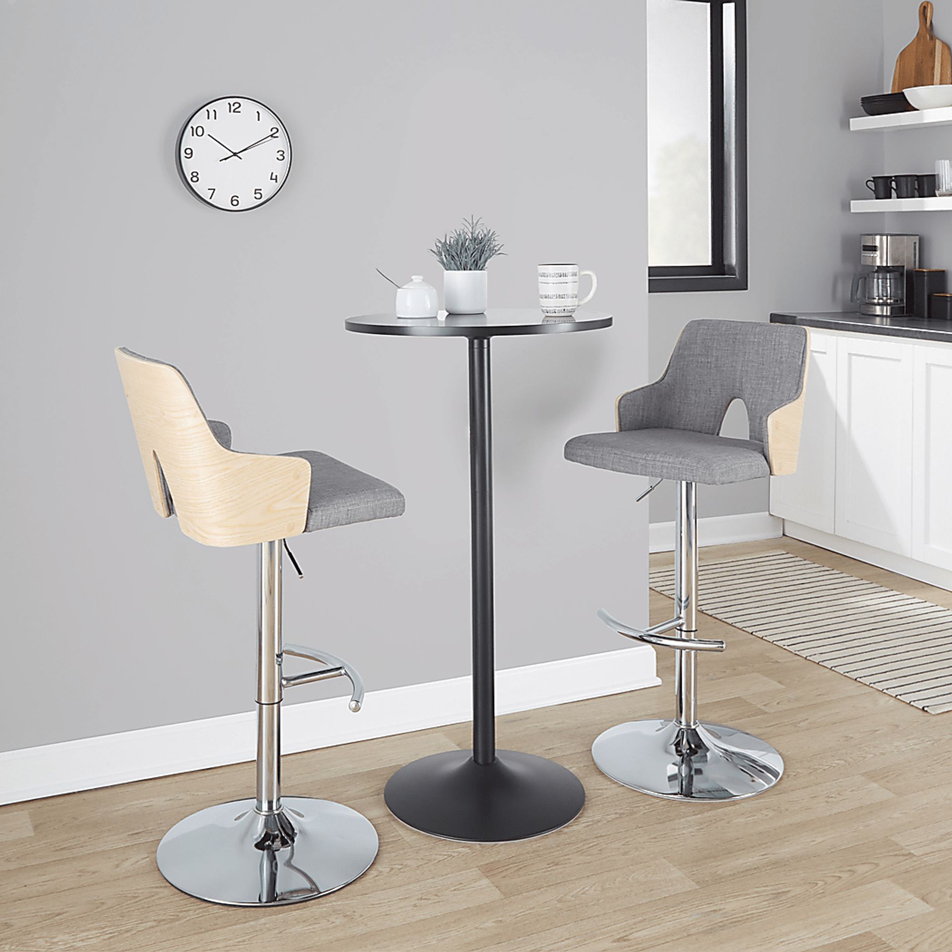 Zennia IV Gray Adjustable Barstool, Set of 2 - Image 2