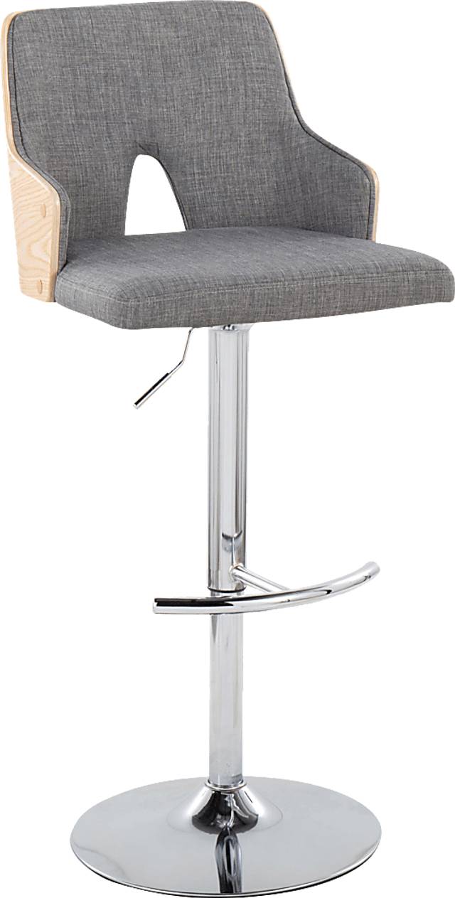 Zennia IV Gray Adjustable Barstool, Set of 2 - Thumbnail - Image 3