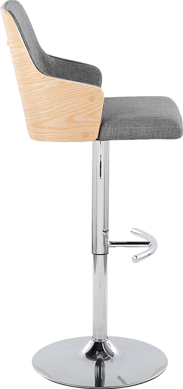 Zennia IV Gray Adjustable Barstool, Set of 2 - Thumbnail - Image 4