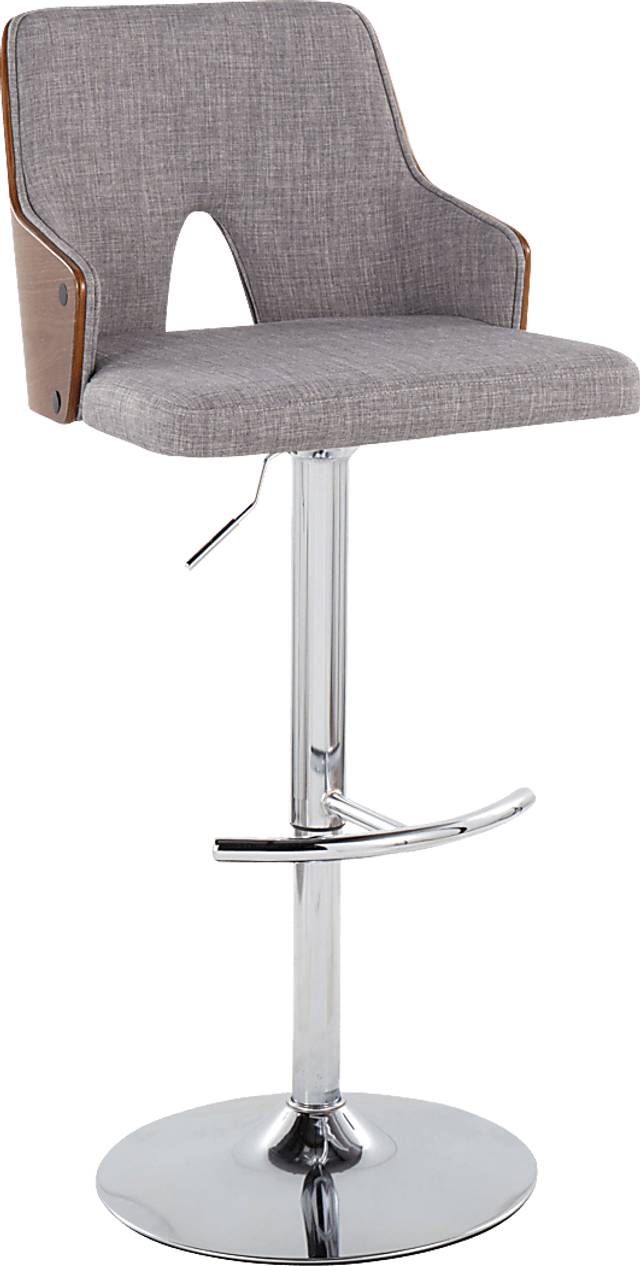 Zennia IV Gray Adjustable Barstool, Set of 2 - Thumbnail - Image 3
