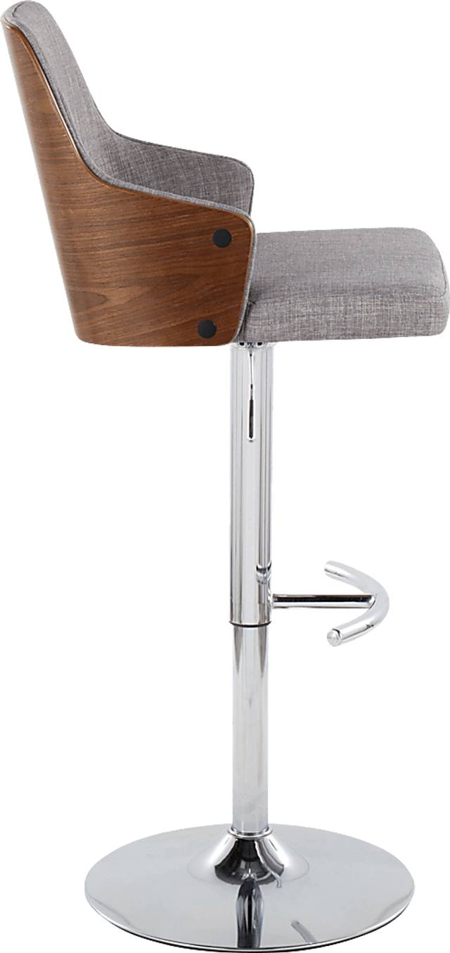 Zennia IV Gray Adjustable Barstool, Set of 2 - Thumbnail - Image 4