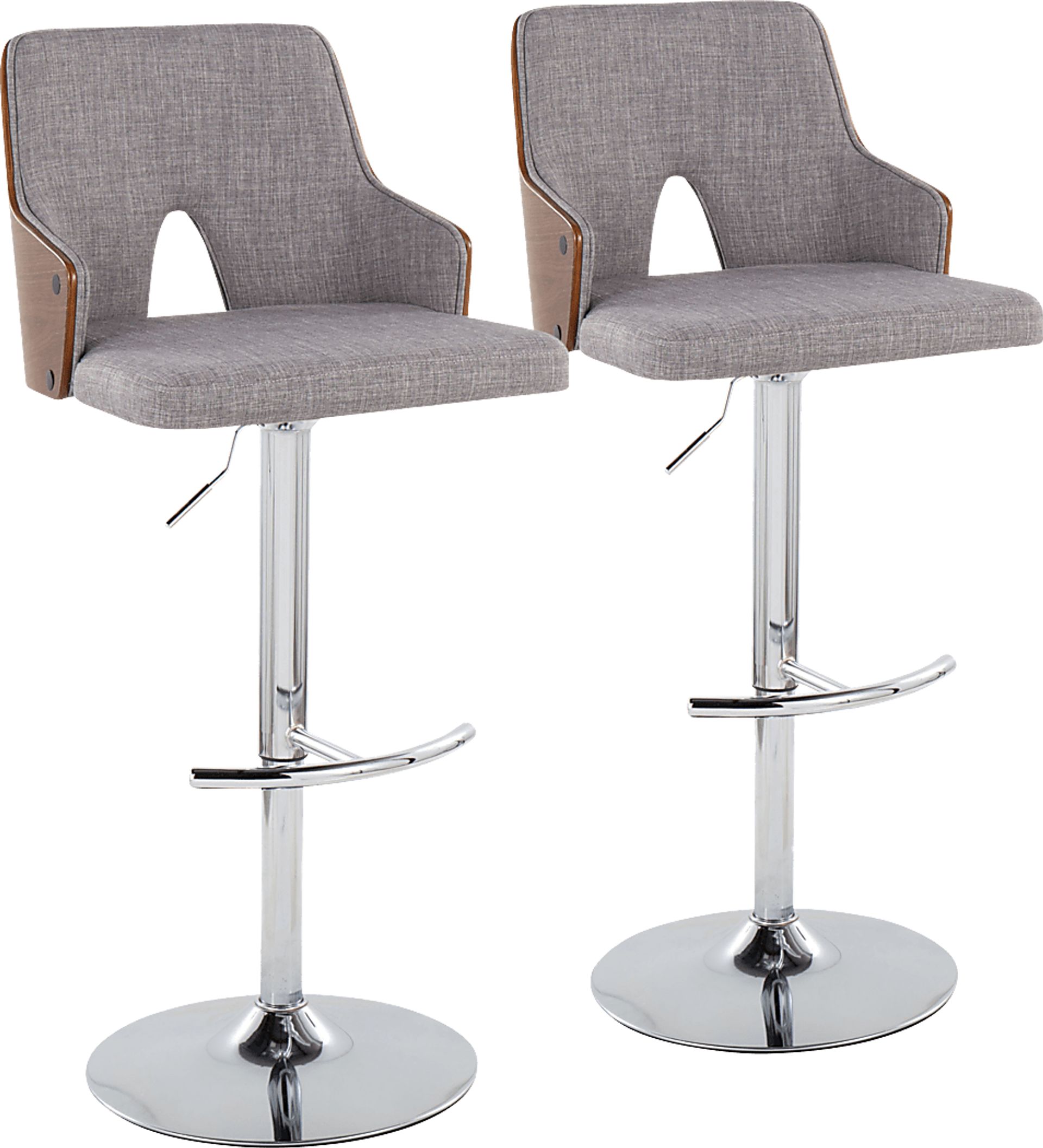 Zennia IV Gray Adjustable Barstool, Set of 2 - Image 1