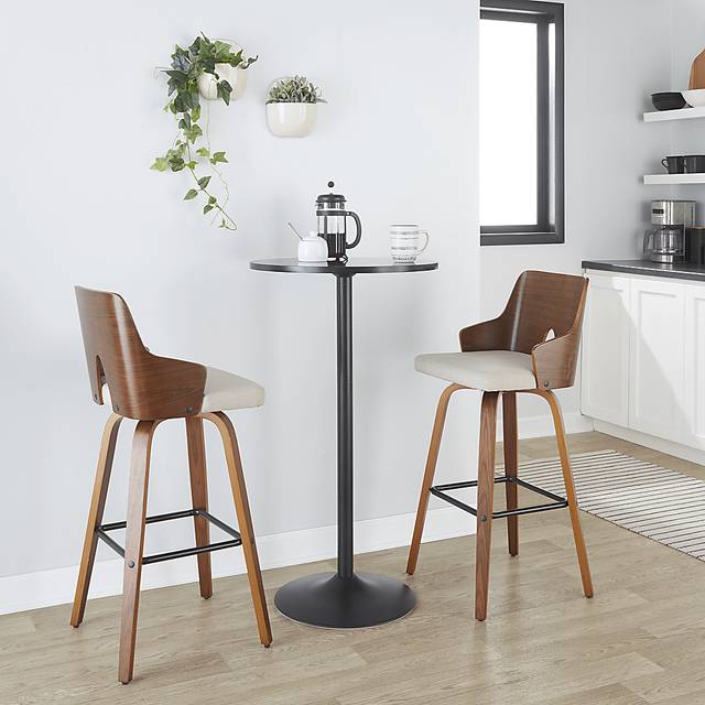 Zennia V Beige Barstool, Set of 2 - Thumbnail - Image 2