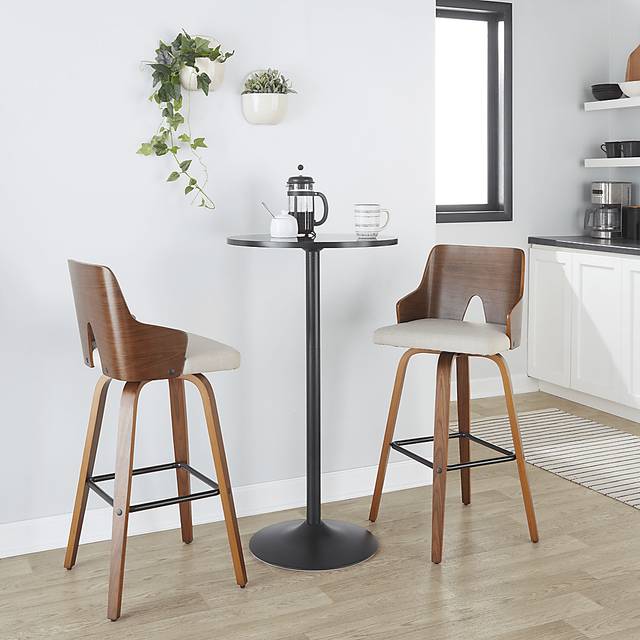 Zennia V Beige Barstool, Set of 2 - Thumbnail - Image 3