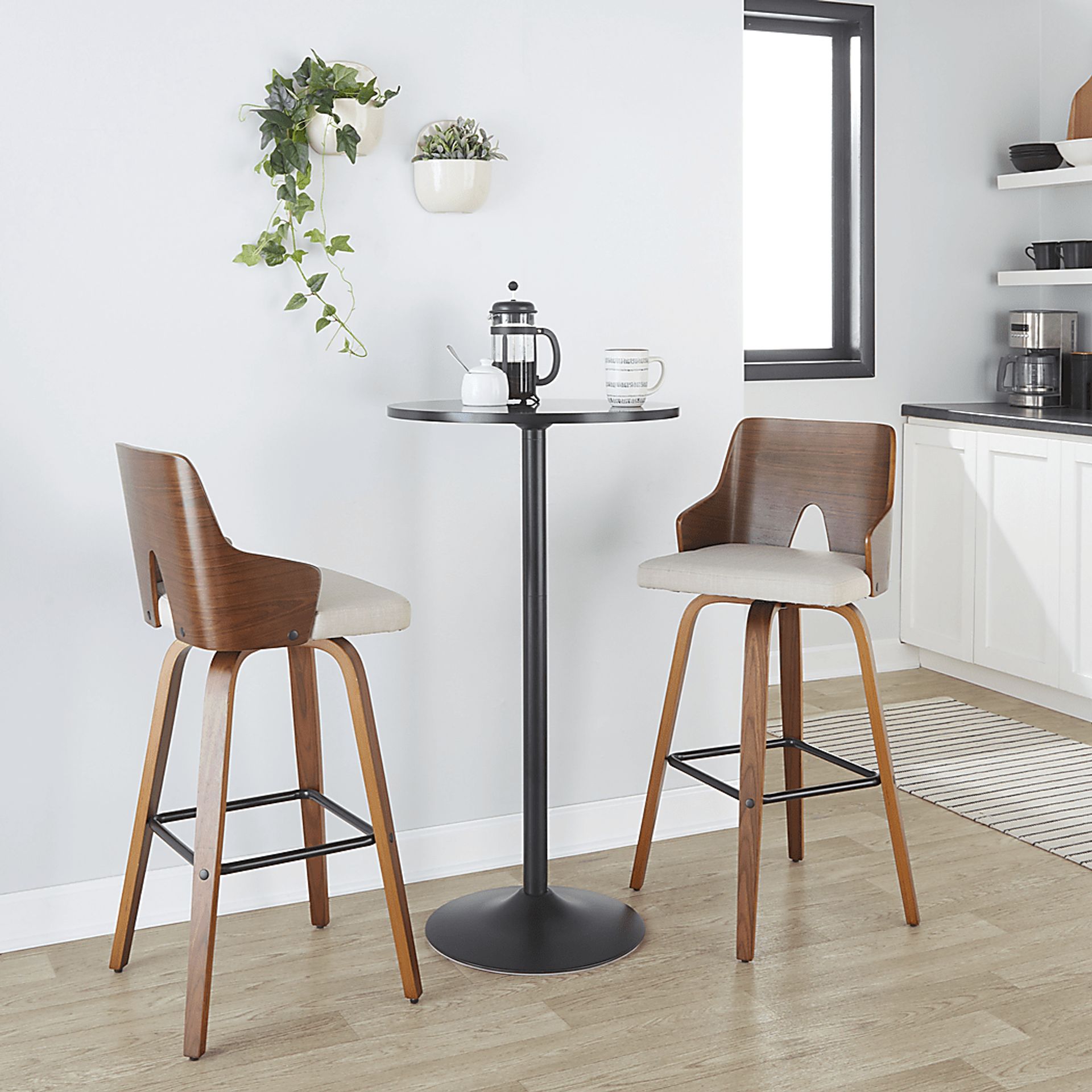Zennia V Beige Barstool, Set of 2 - Image 3