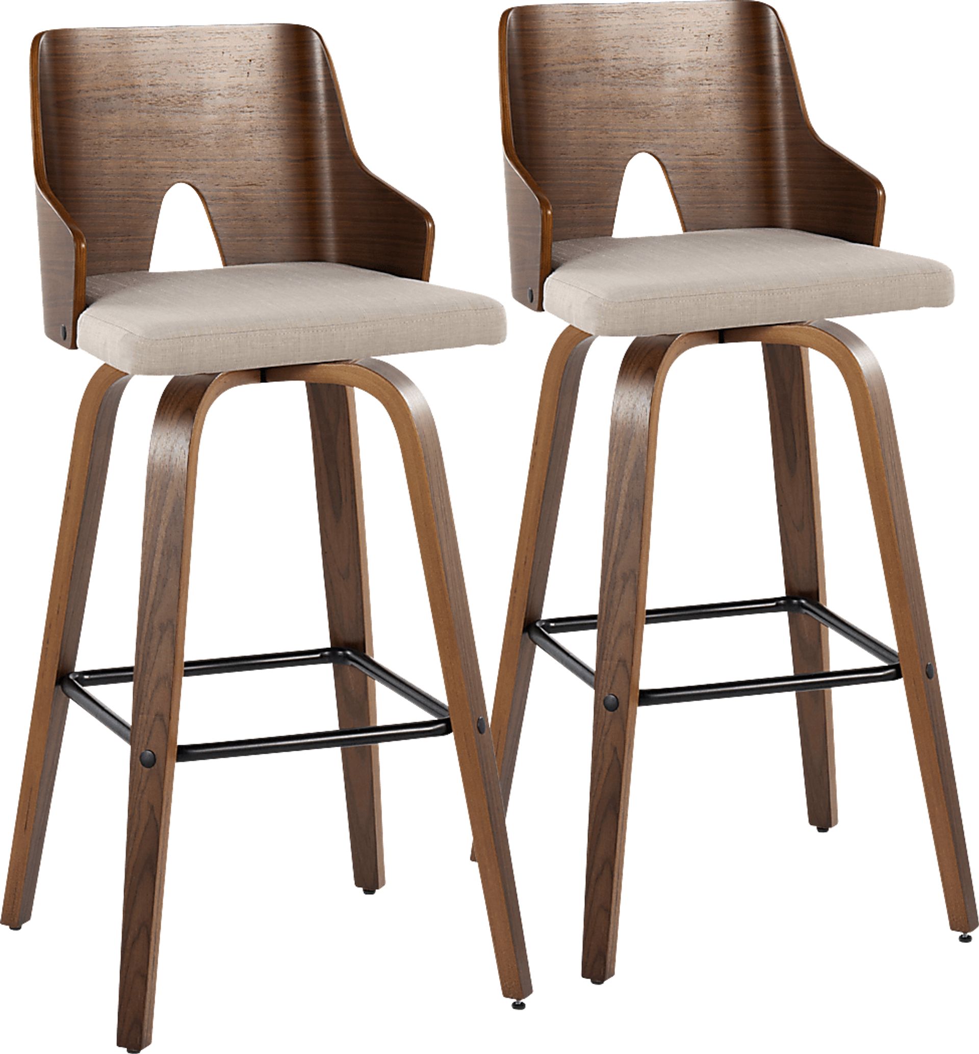 Zennia V Beige Barstool, Set of 2 - Image 1