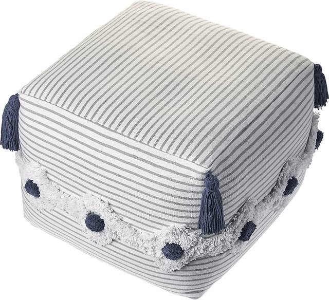 Zenole Gray/Ivory Pouf - Thumbnail - Image 4