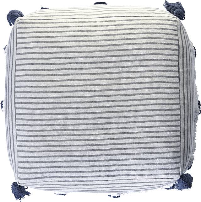 Zenole Gray/Ivory Pouf - Thumbnail - Image 5