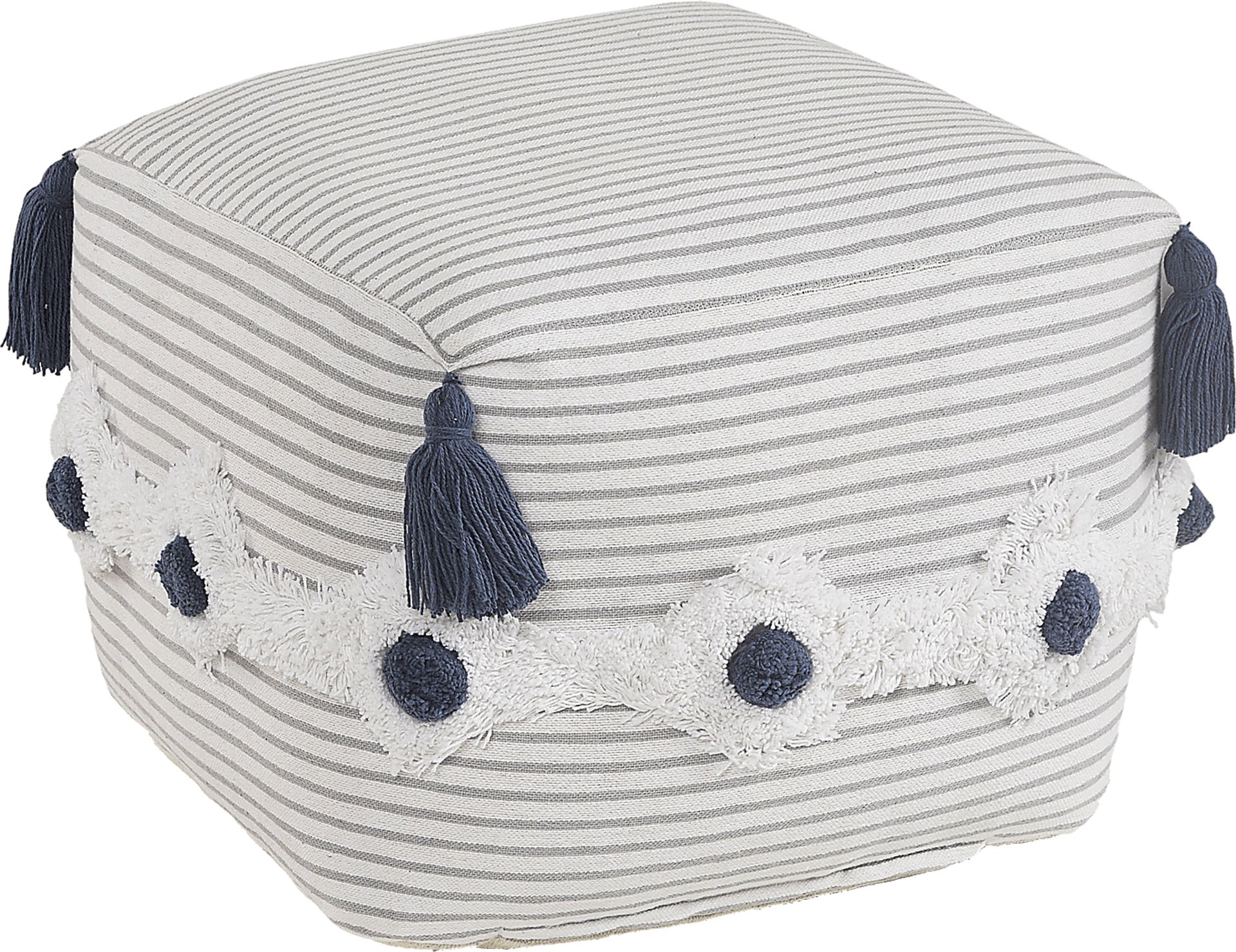 Zenole Gray/Ivory Pouf - Image 1