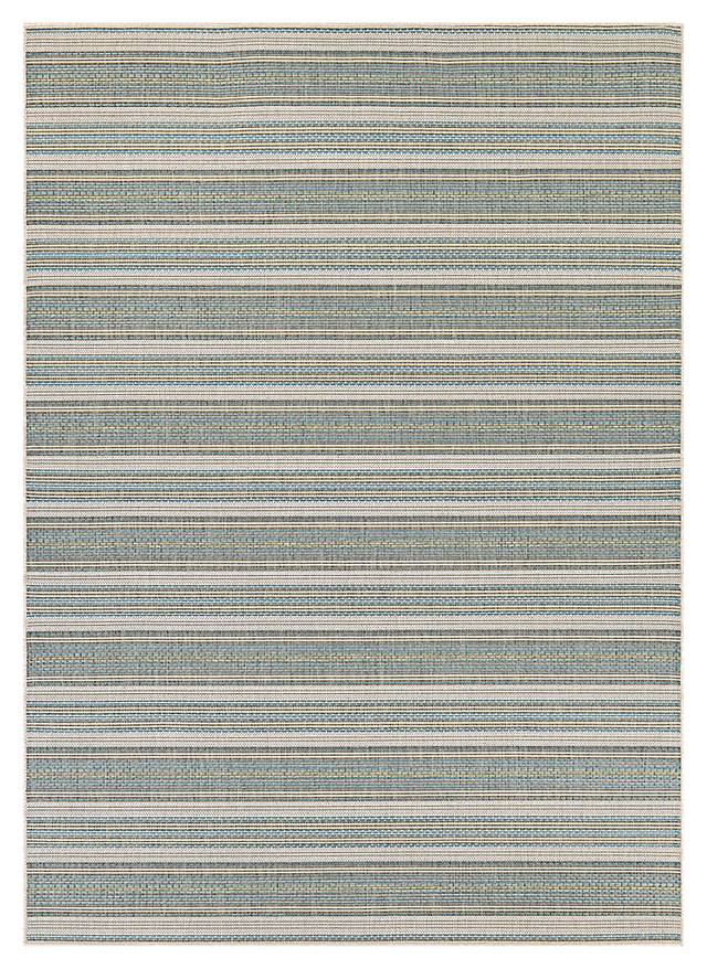 Zentro Blue 5'3 x 7'6 Indoor/Outdoor Rug - Thumbnail - Image 1