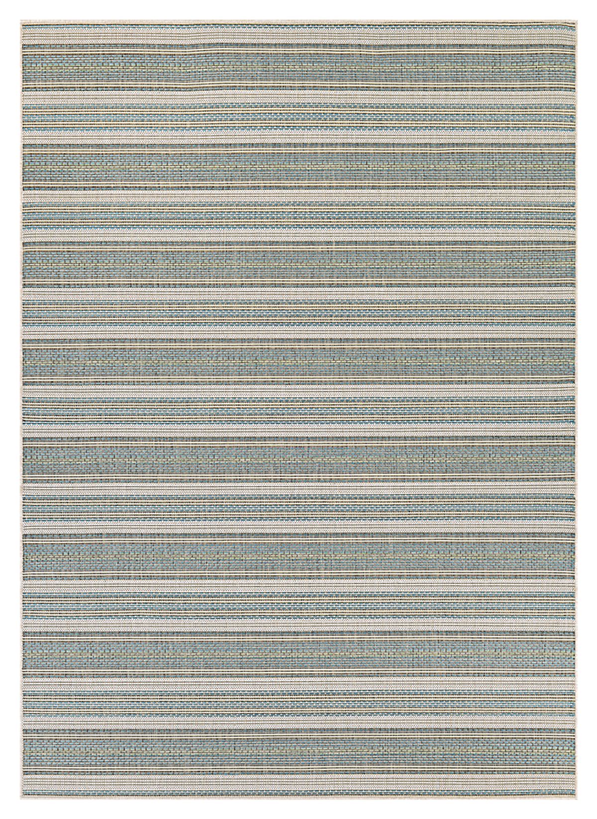 Zentro Blue Polypropylene Fabric Outdoor Indoor/Outdoor Rug 