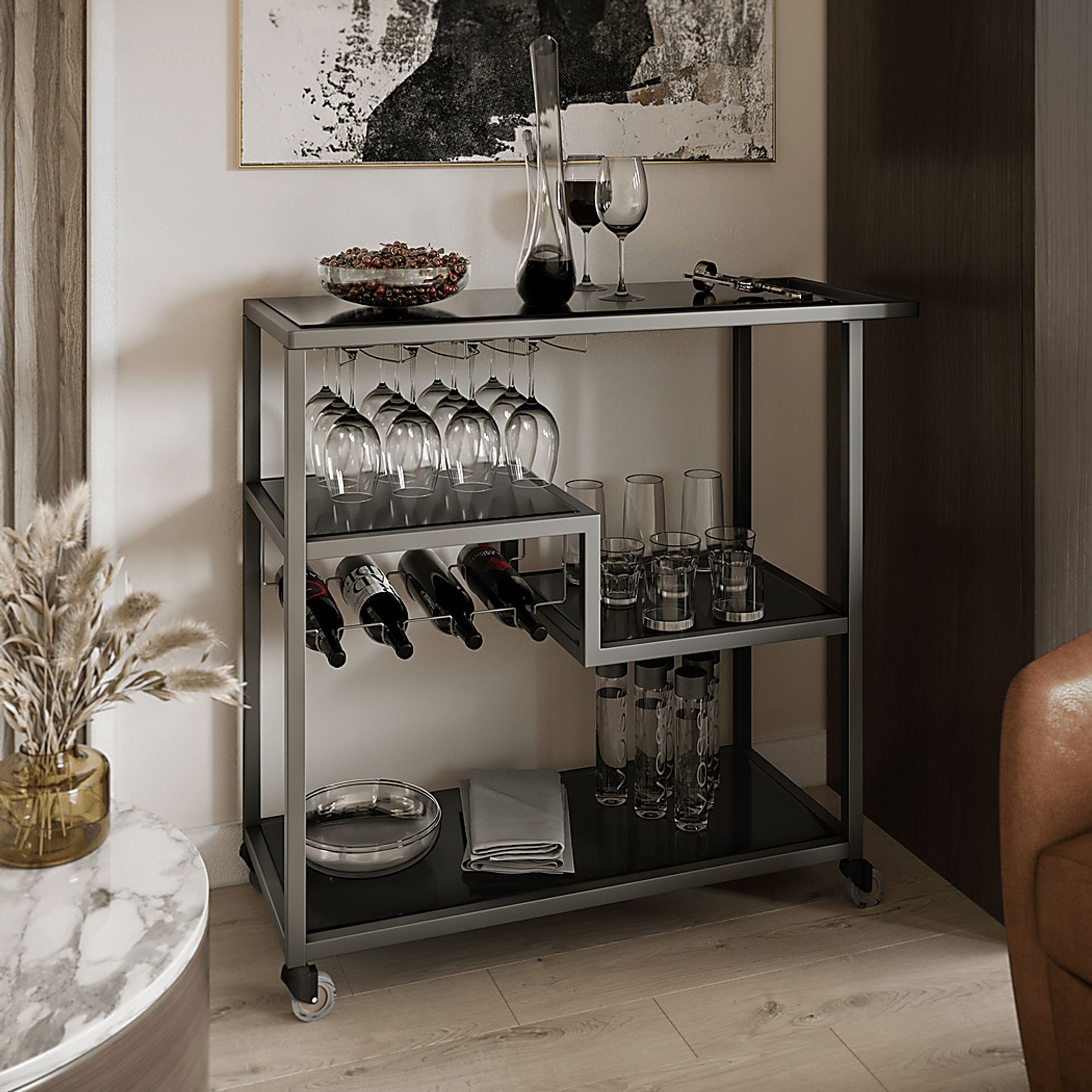 Zephs Black Bar Cart - Image 3