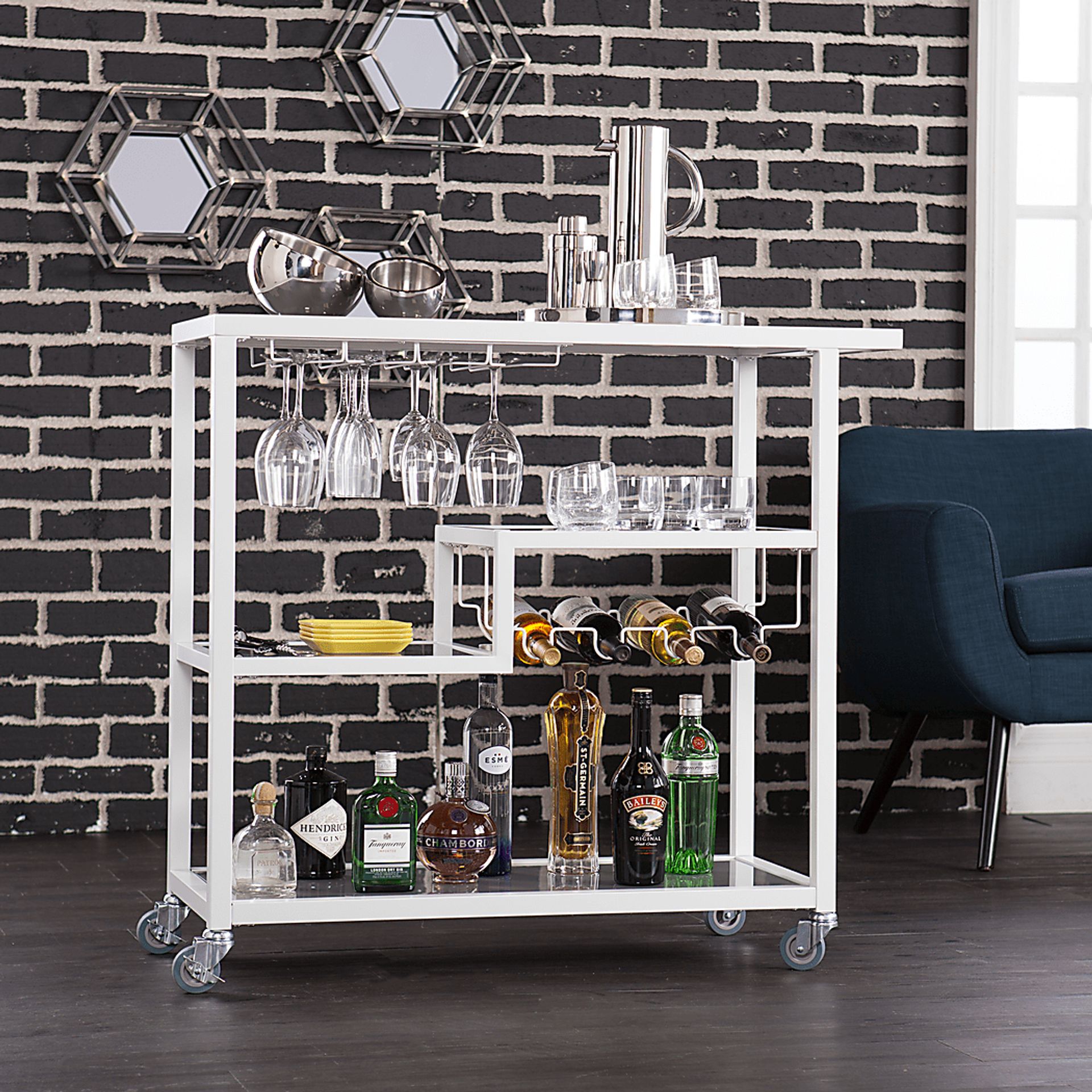 Zephs White Bar Cart - Image 2