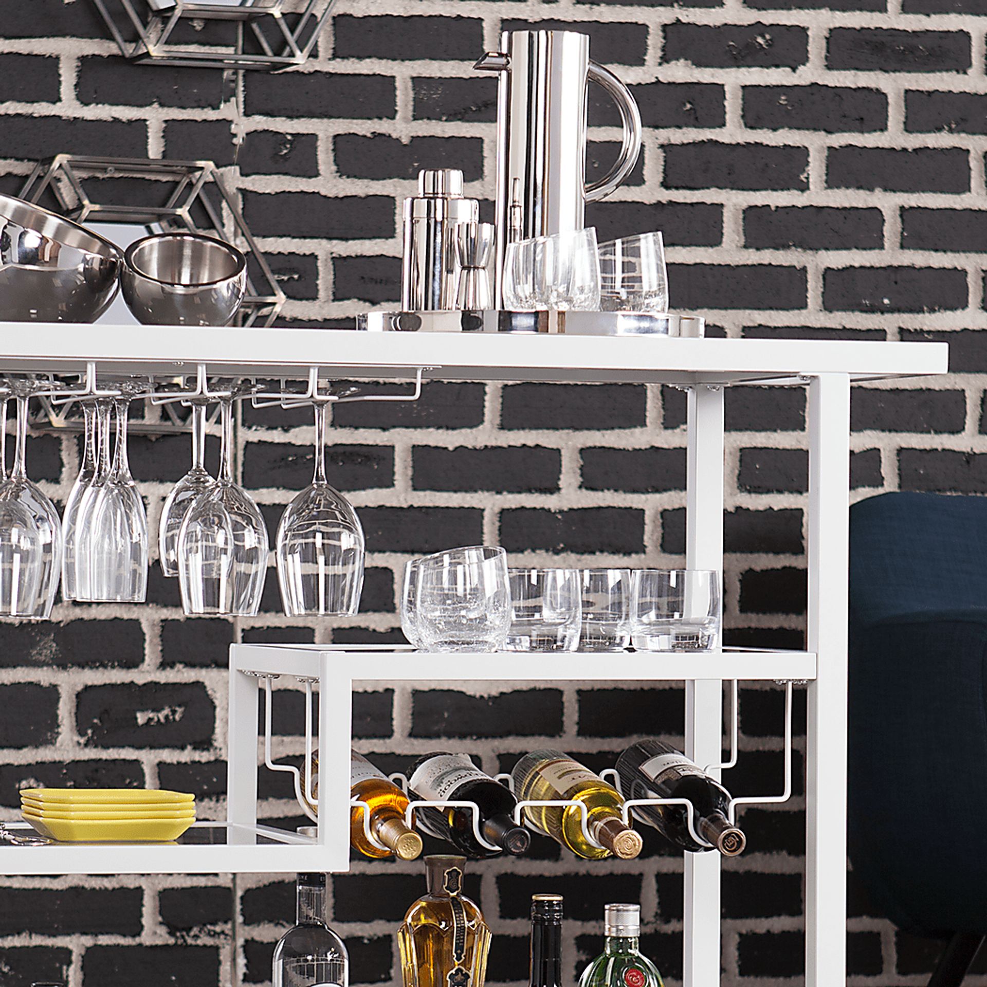 Zephs White Bar Cart - Image 4