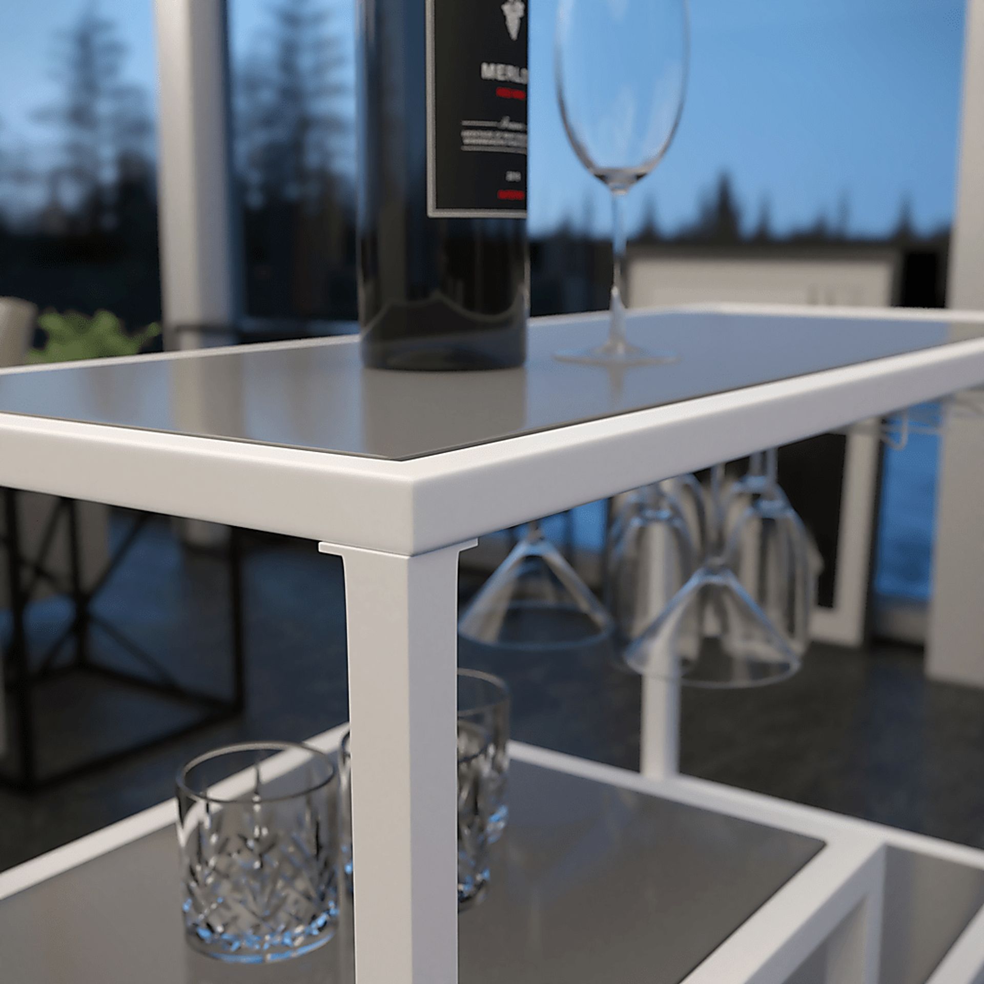 Zephs White Bar Cart - Image 5