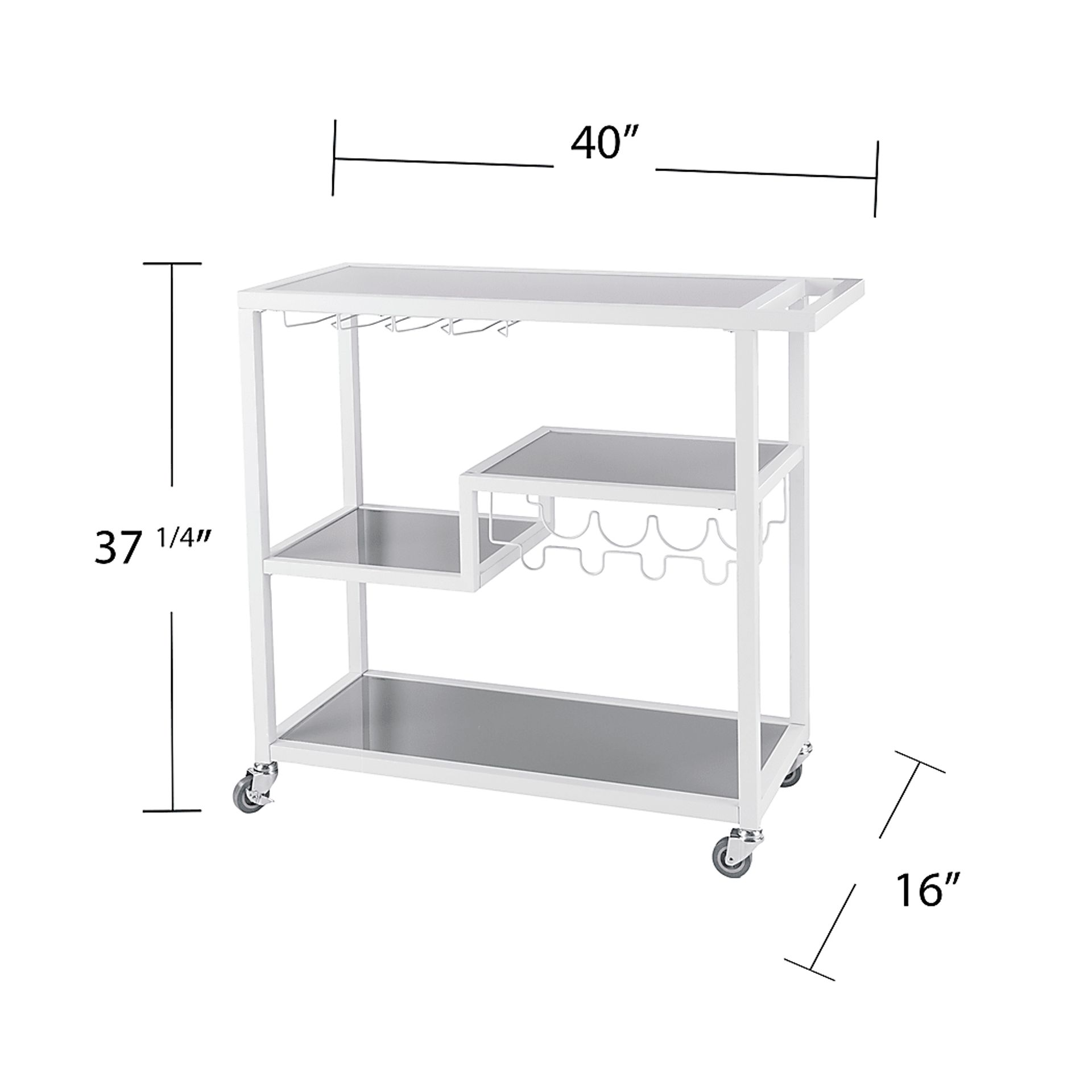 Zephs White Bar Cart - Image 7