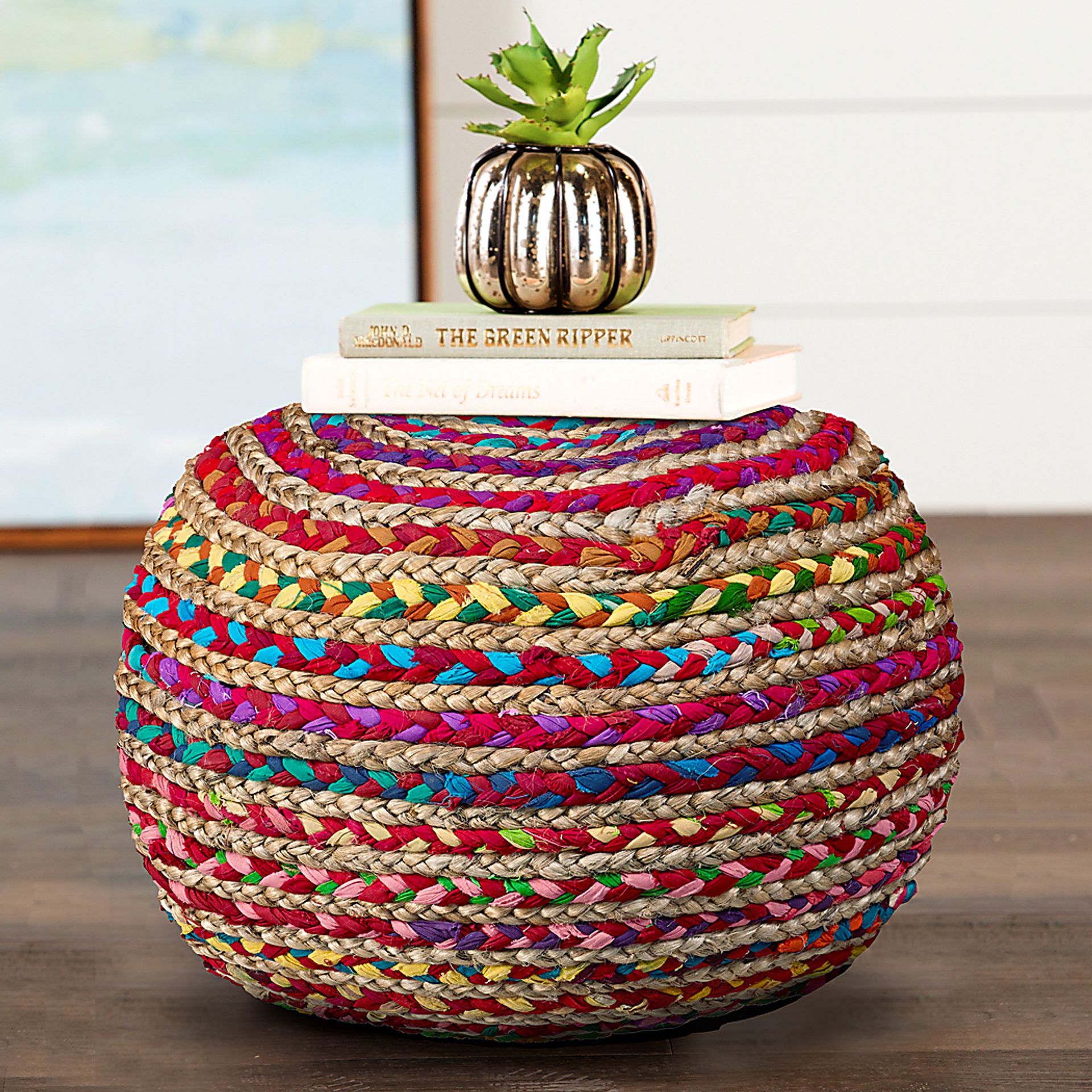 Zerenan Multicolor Pouf - Image 2
