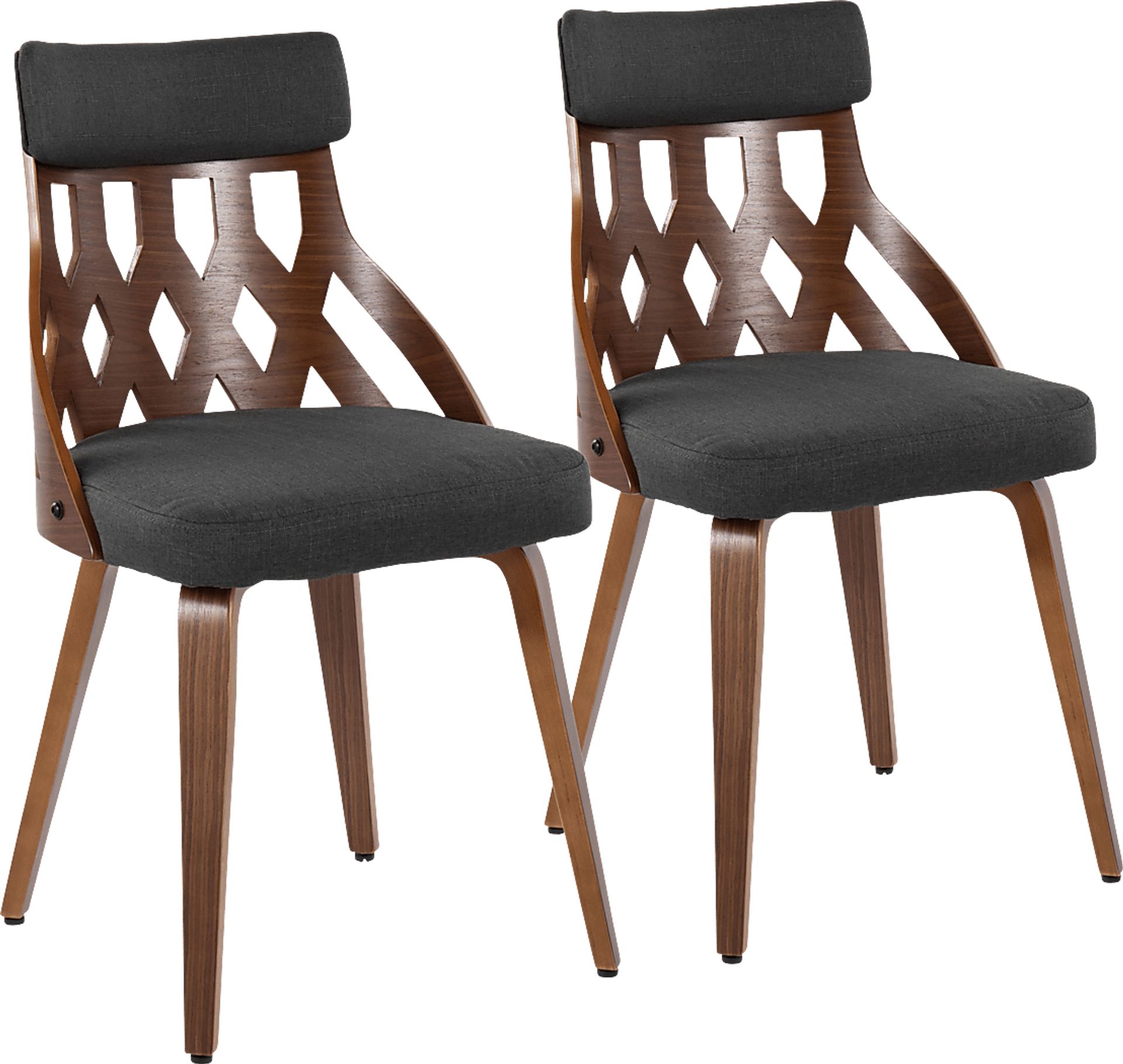 Zettel Charcoal Dining Chair Set of 2 - Image 1