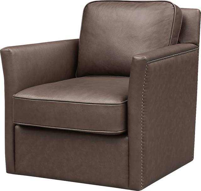 Zettle Brown Swivel Accent Chair - Thumbnail - Image 1