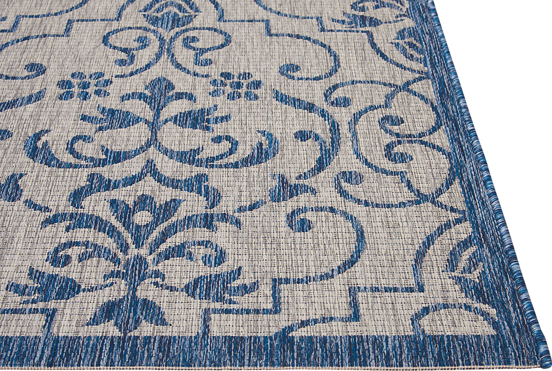 Zeyla Blue 5' x 7' Indoor/Outdoor Rug - Image 3