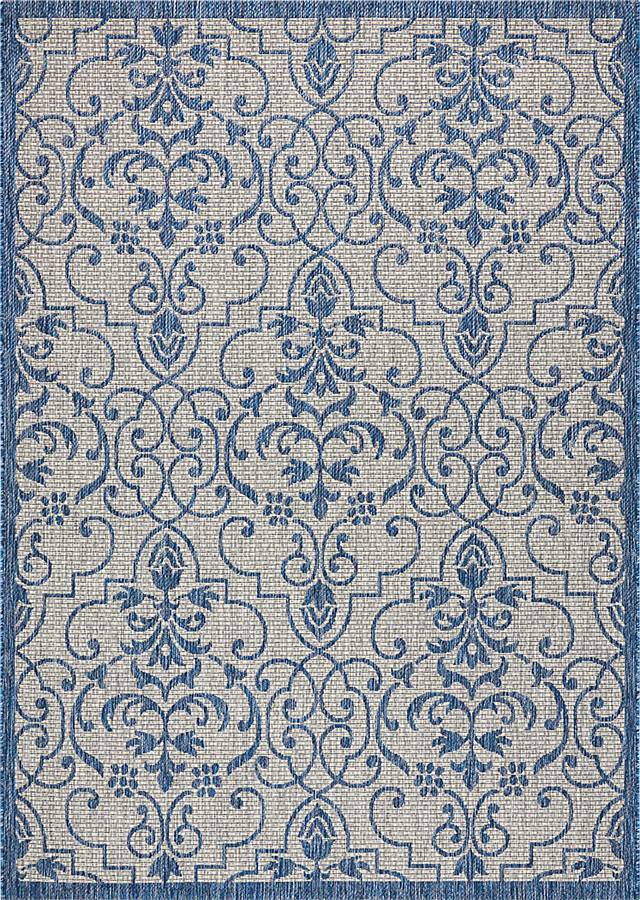 Zeyla Blue 5' x 7' Indoor/Outdoor Rug - Thumbnail - Image 1