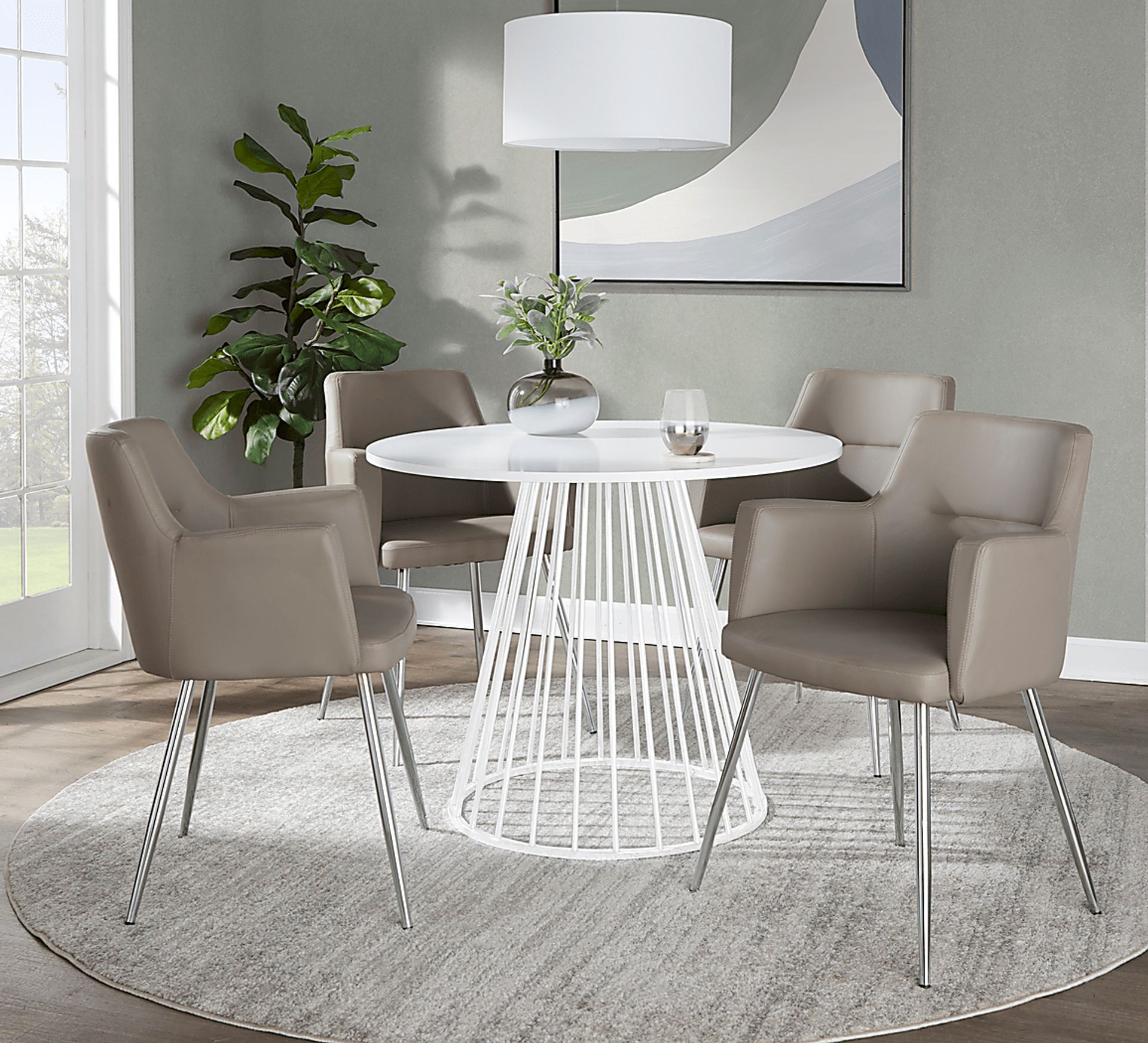 Ziercher III White Dining Table - Image 2
