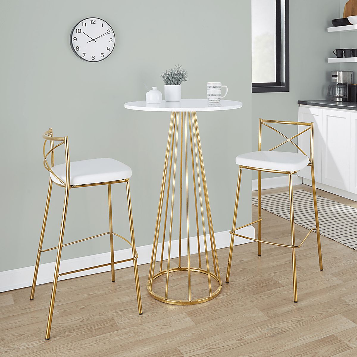 Zierdt Gold Colors,Metal Bar Height Dining Table | Rooms to Go