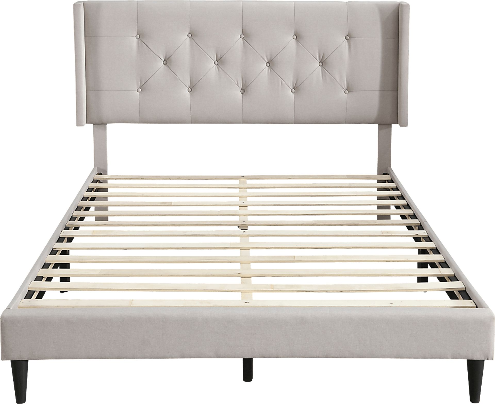 Zillesa Beige Wingback Upholstered Queen Bed - Image 2