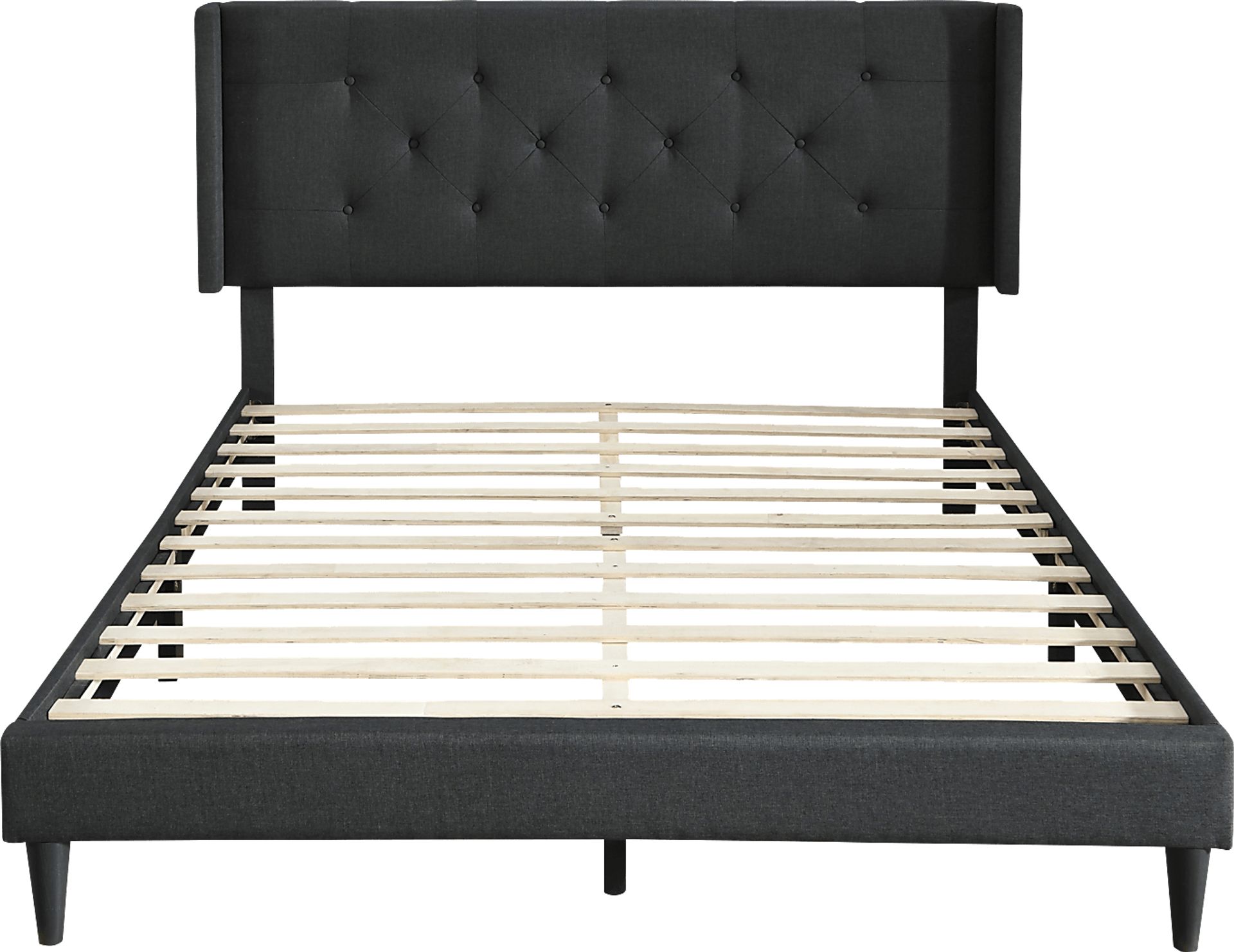 Zillesa Charcoal Wingback Upholstered Queen Bed - Image 3
