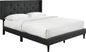 Zillesa Charcoal Wingback Upholstered Queen Bed