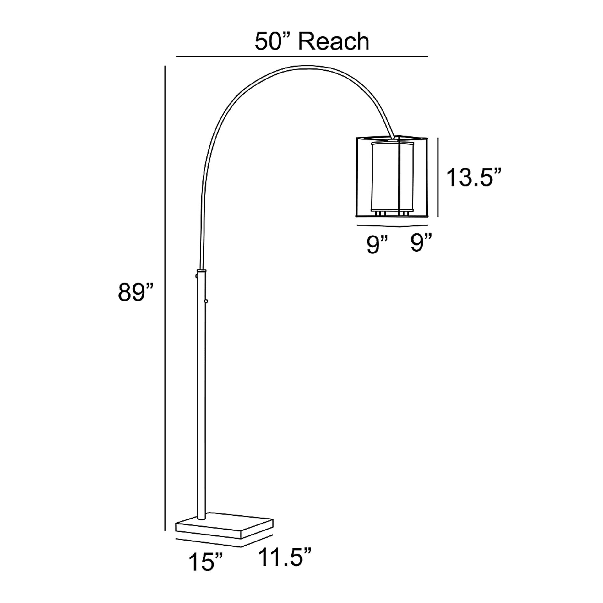 Zimke Cove Black Arc Floor Lamp - Image 4
