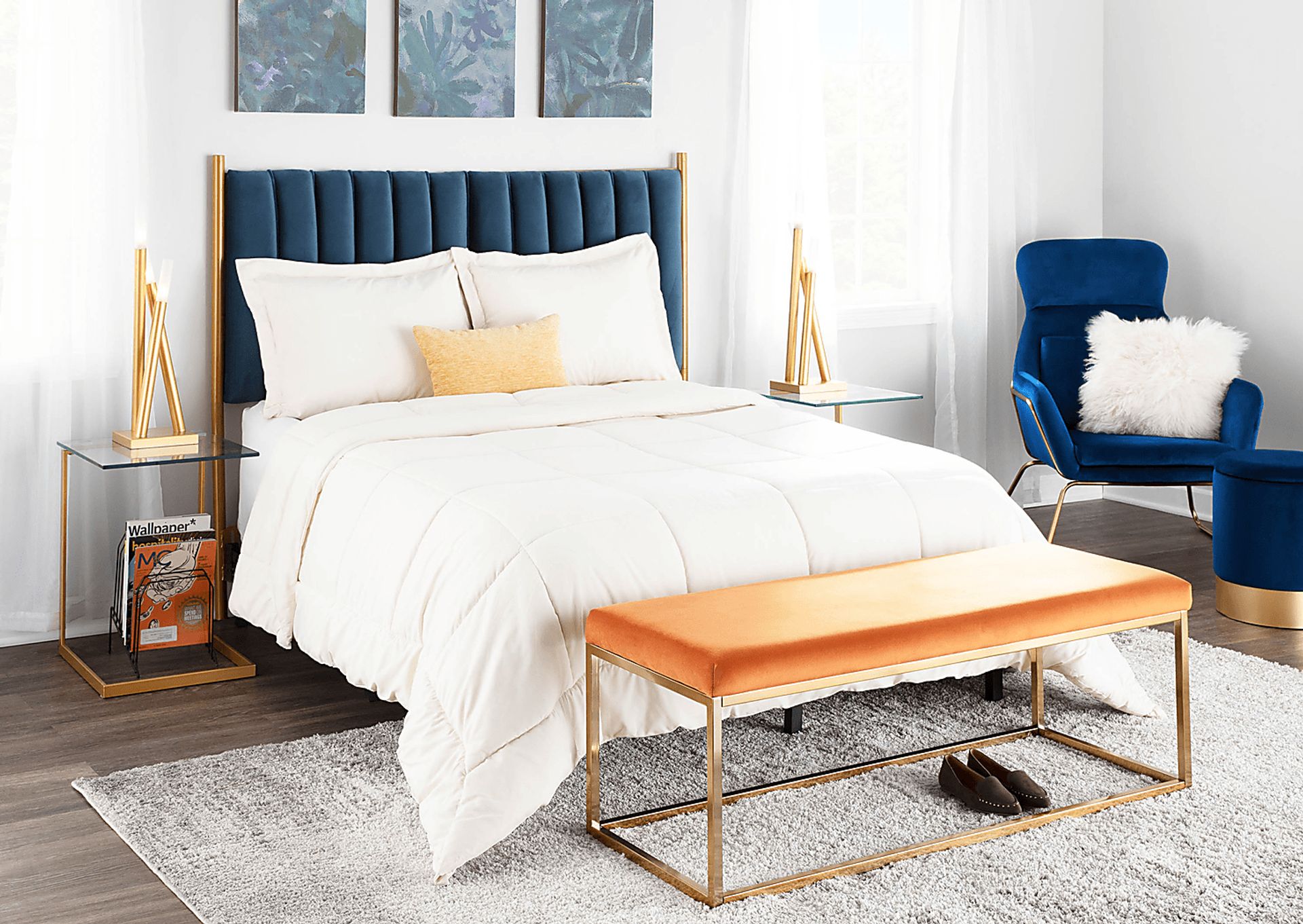 Zimpel Orange Accent Bench - Image 8