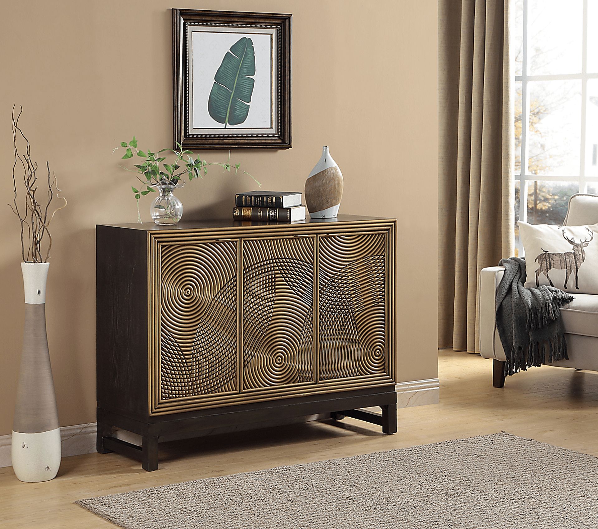 Zin Circles Black Credenza - Image 2