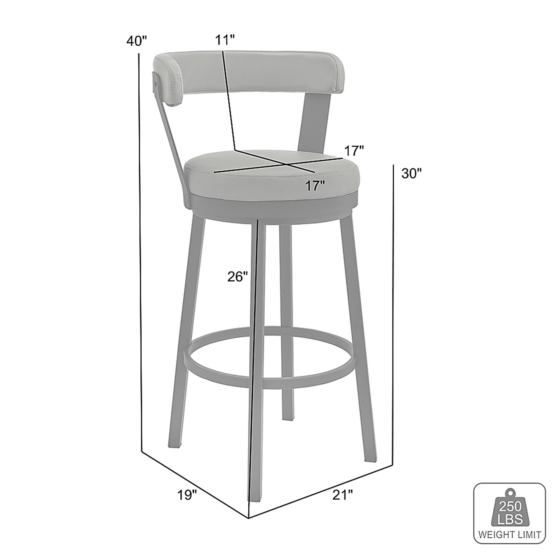 Zinat Gray Swivel Barstool - Image 12