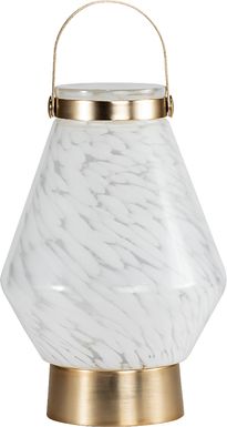 Zipton Isle Indoor/Outdoor White Rechargeable Lantern