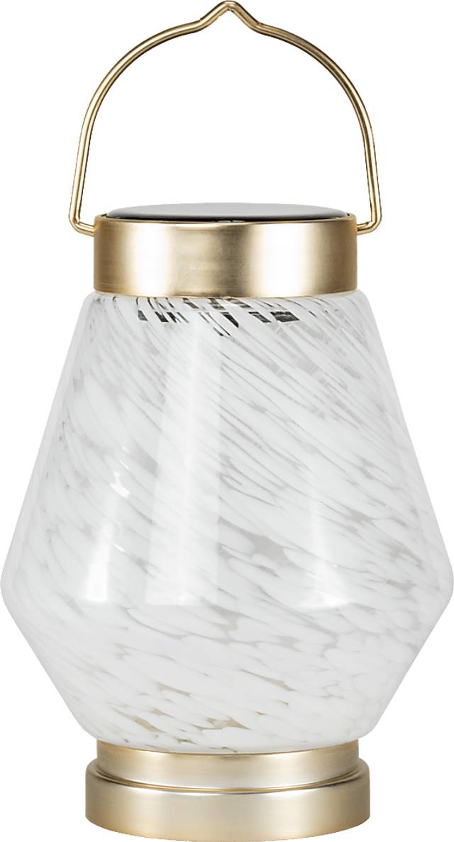 Zipton Isle Outdoor White Solar Lantern - Thumbnail - Image 1