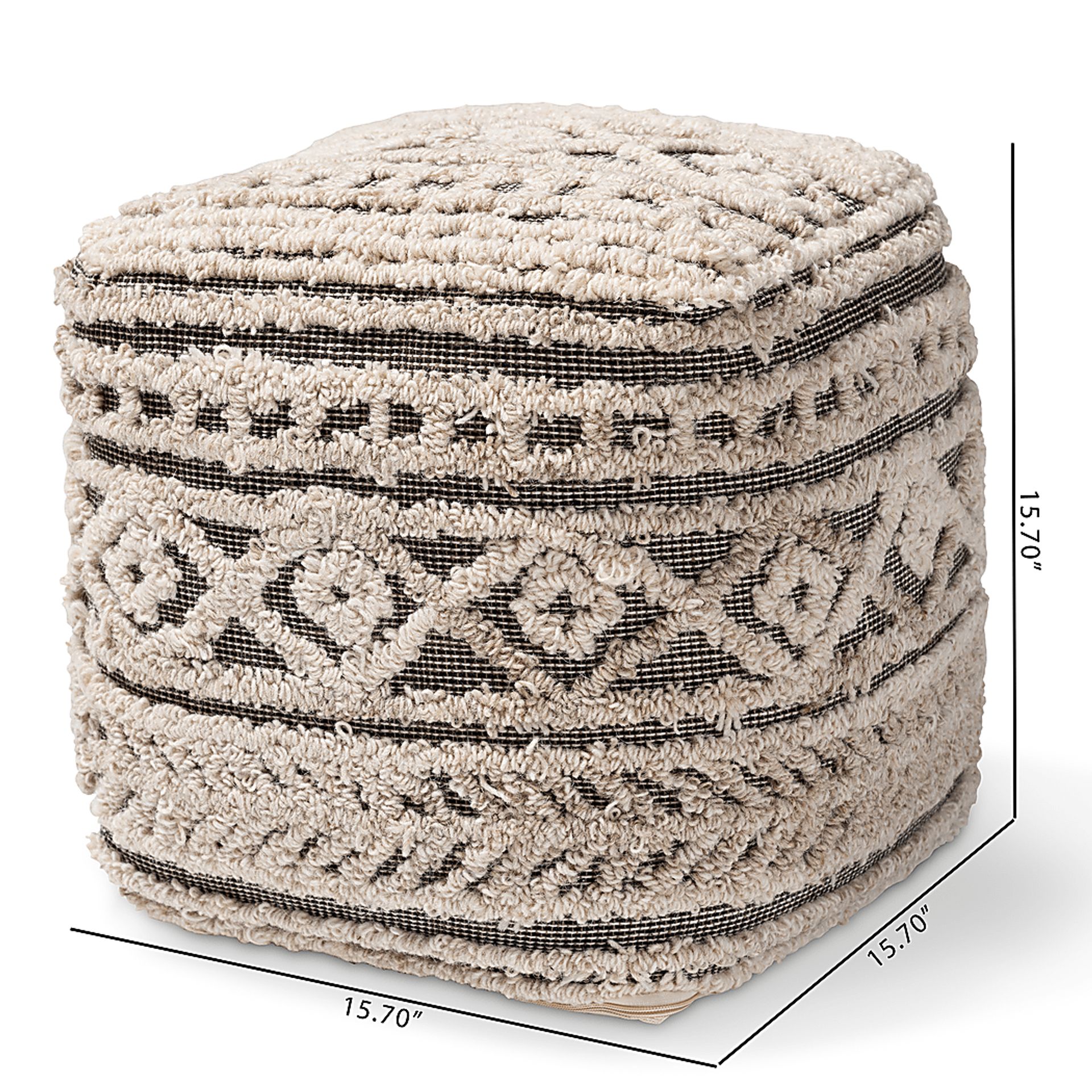 Zoar Heights Beige Pouf - Image 6