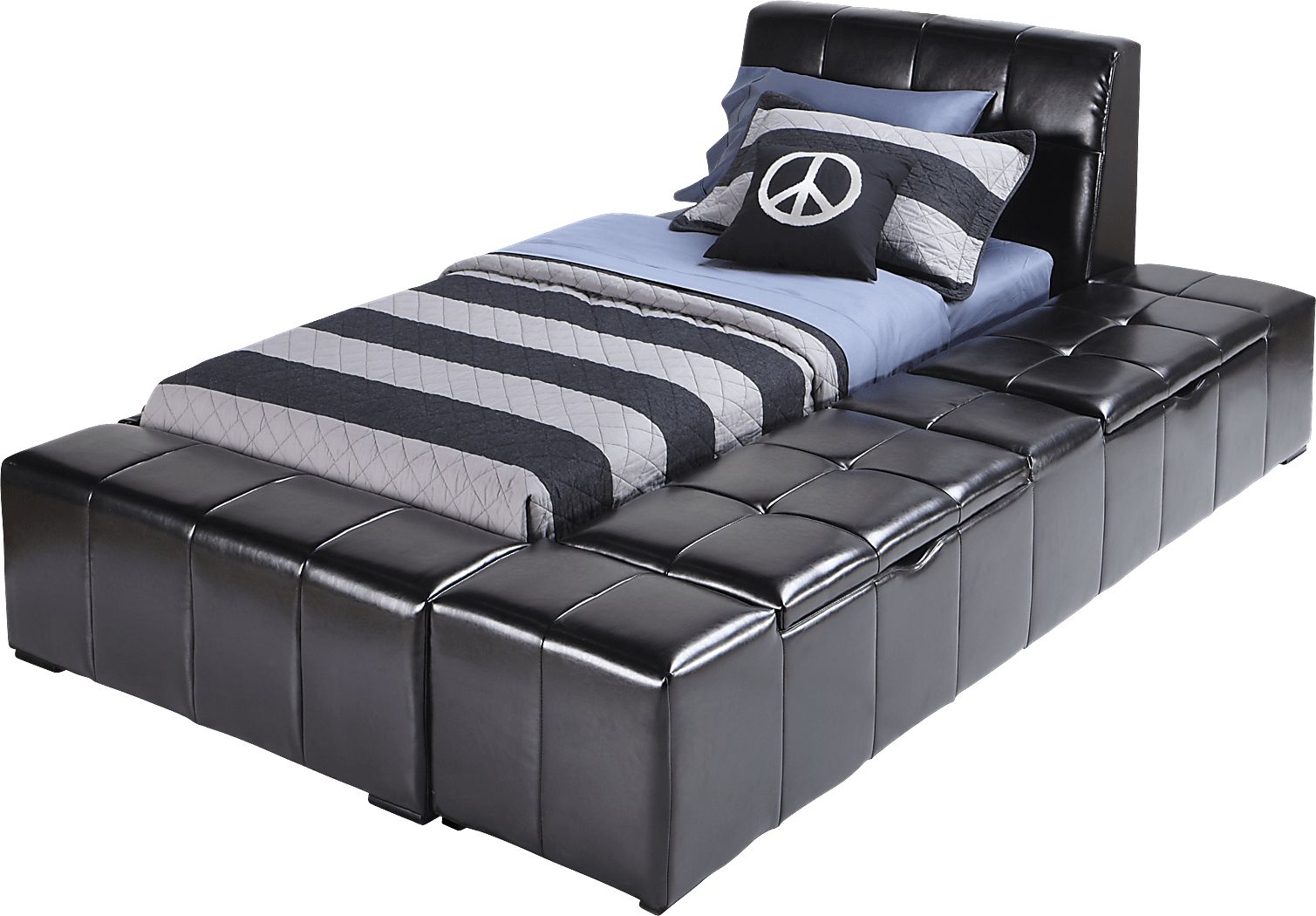 Zoey Black 3 Pc Twin Storage Bed Rooms To Go