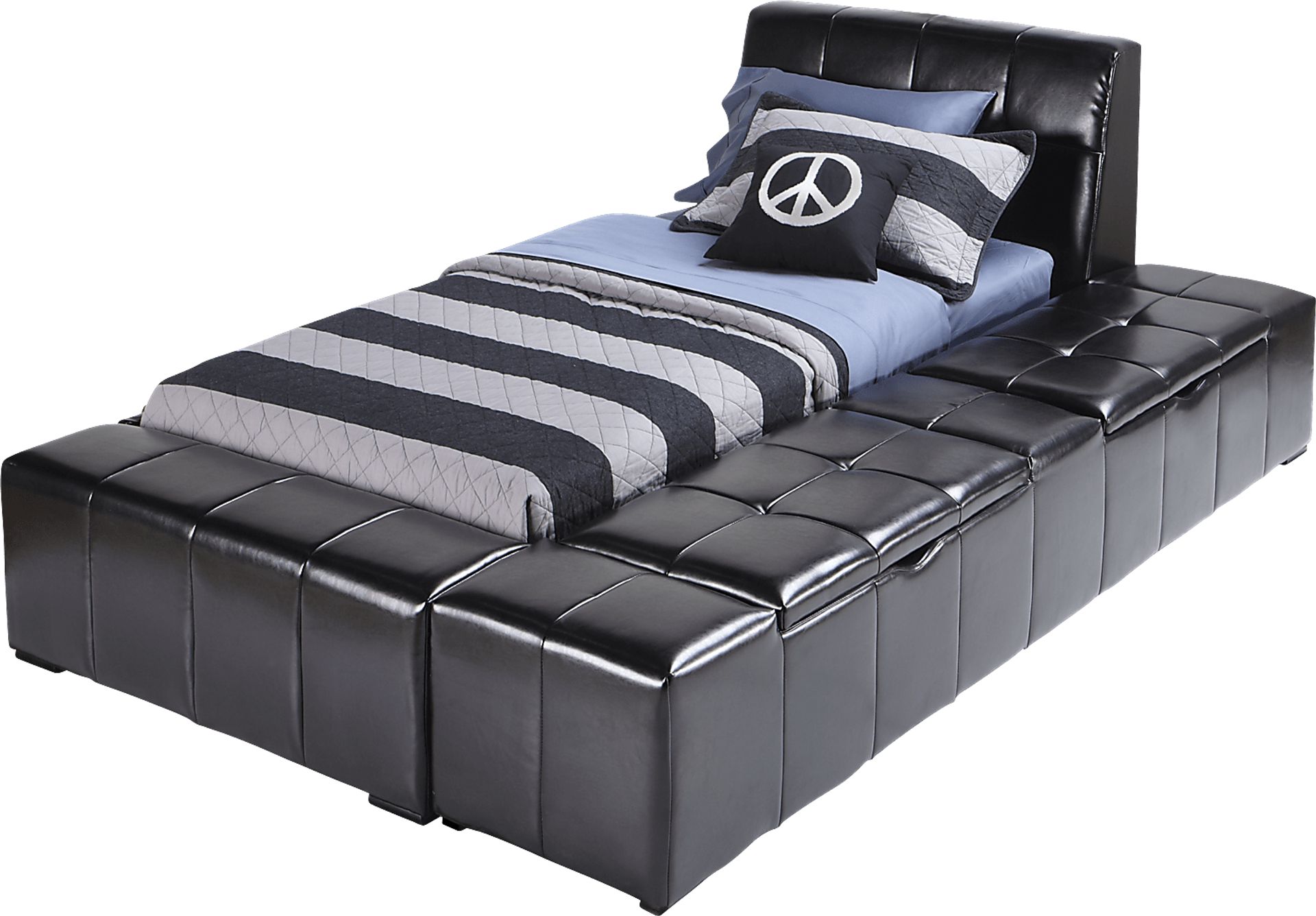 Zoey Black 4 Pc Twin Storage Bed - Image 1
