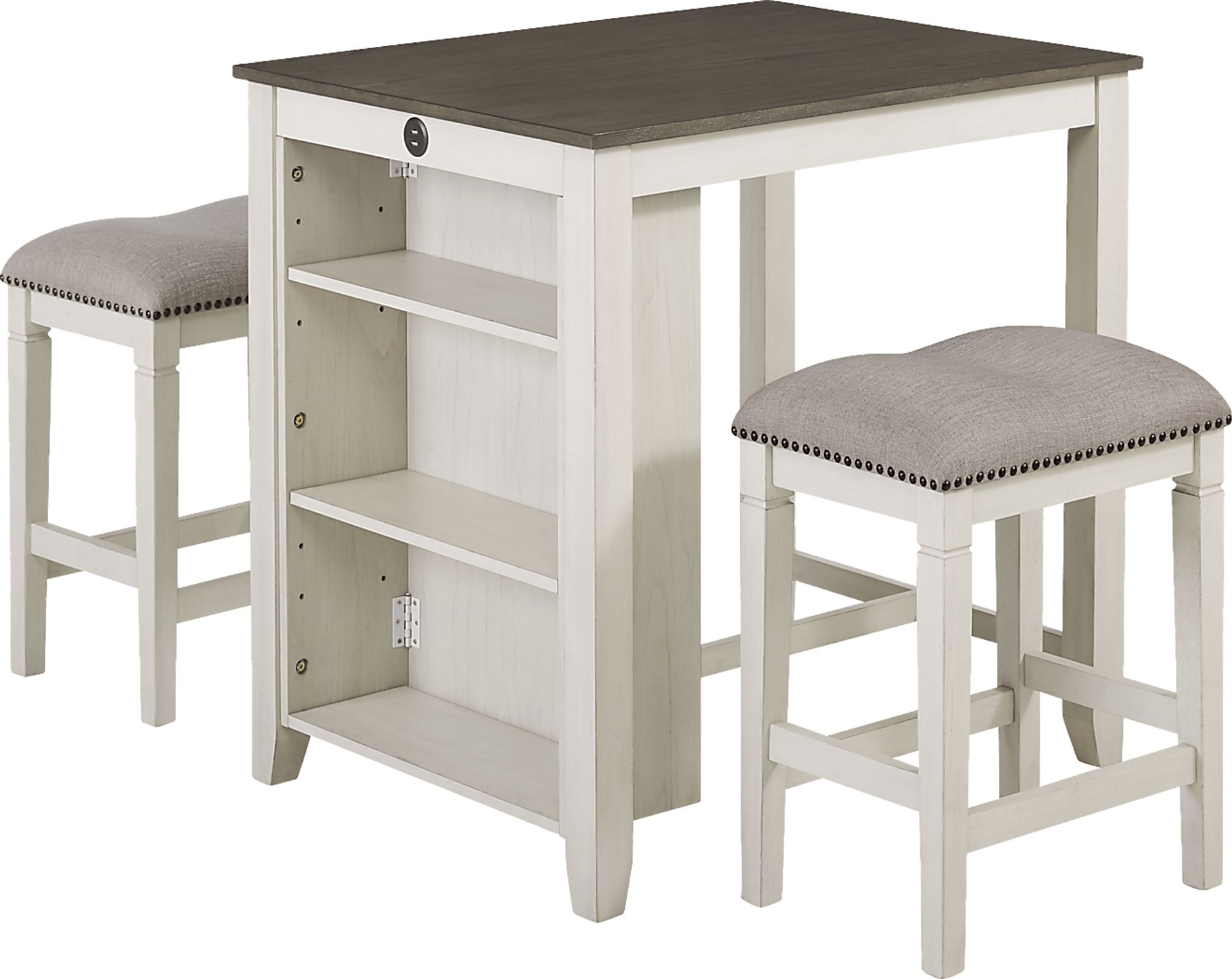 Zorrilla White 3 Pc Counter Height Dining Set - Image 1