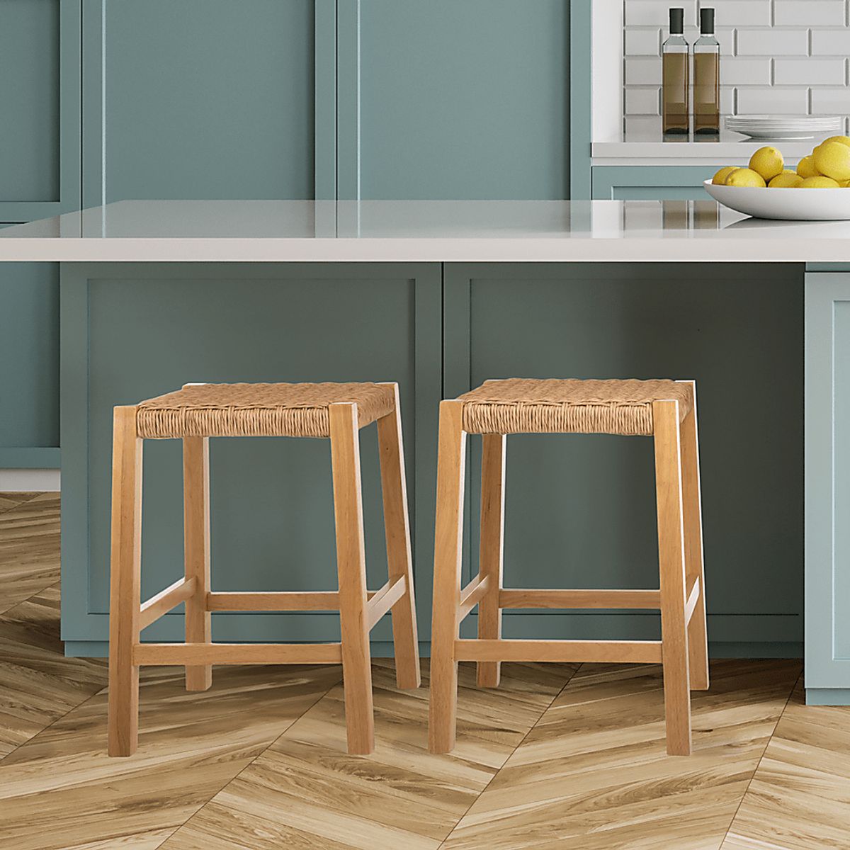 Zorvyn Natural Light Wood Beige,White Counter Stool | Rooms to Go