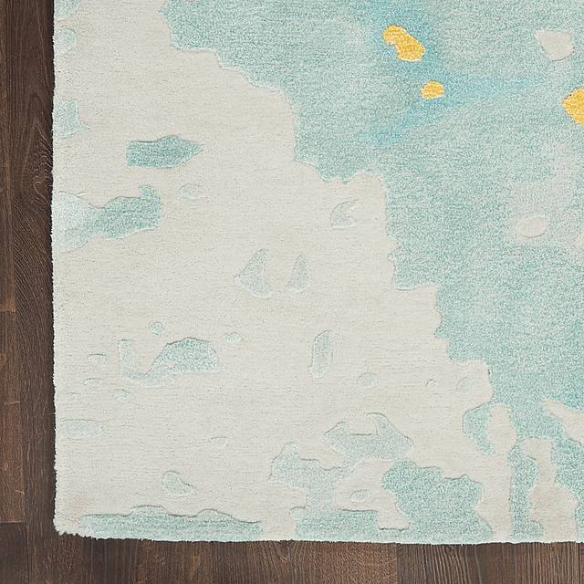 Zoulez Seafoam/Gold 5'6 x 7'5 Rug - Thumbnail - Image 3