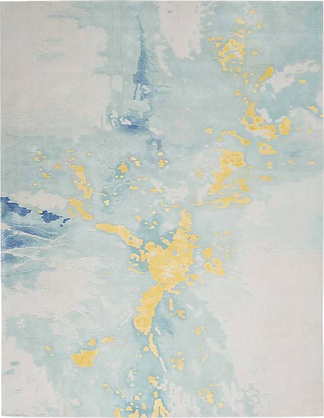 Zoulez Seafoam/Gold 5'6 x 7'5 Rug - Thumbnail - Image 1