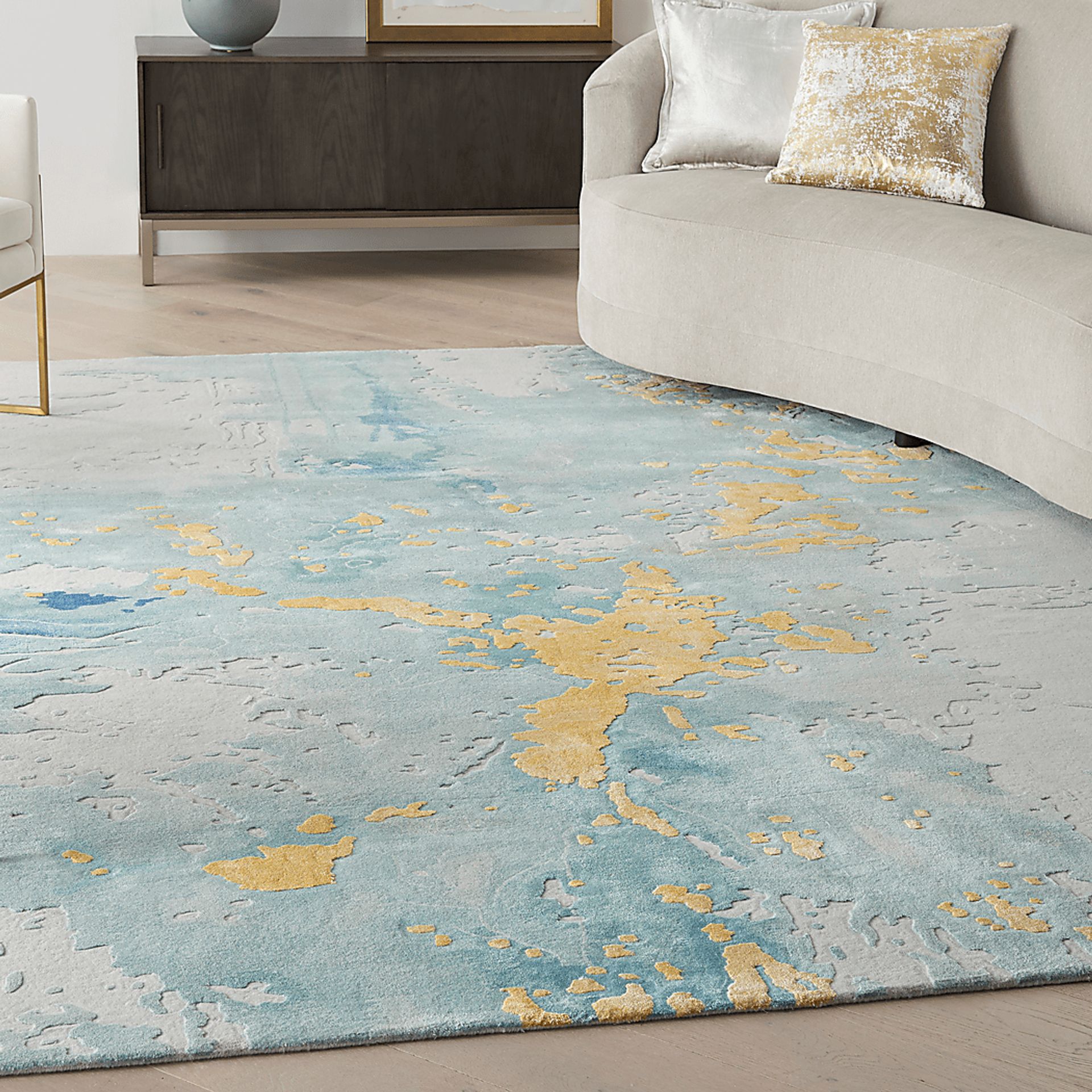 Zoulez Seafoam/Gold 8'6 x 11'6 Rug - Image 7