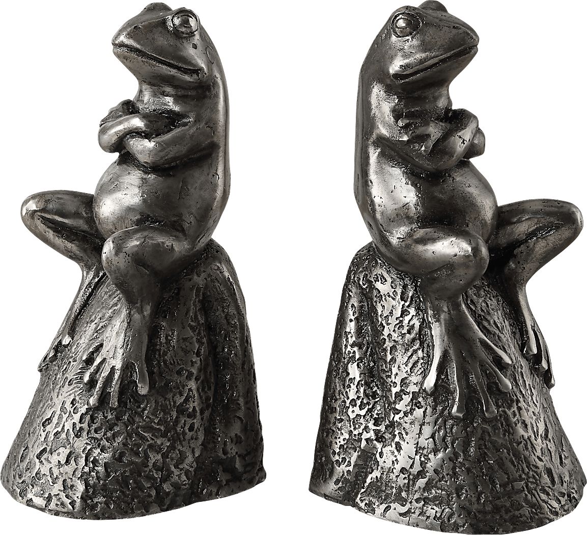 Zraa Silver Bookends, Set of 2