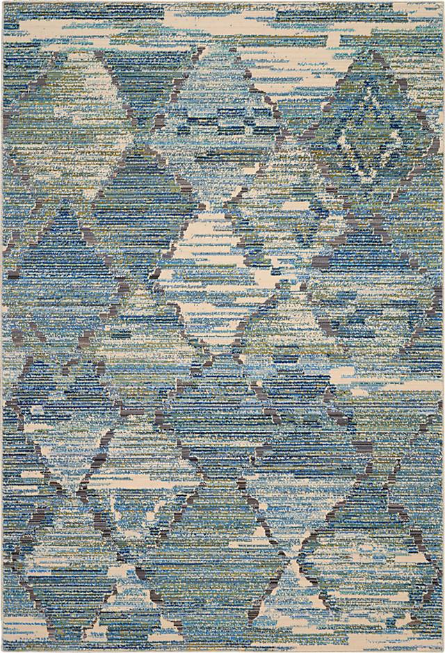 Zuma Beach Blue 5'6 x 8' Rug - Thumbnail - Image 1