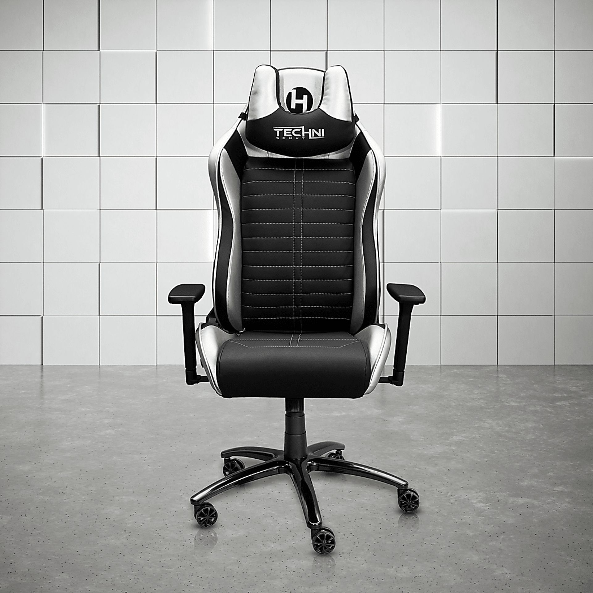 Zursa Black/Silver Gaming Chair - Image 2