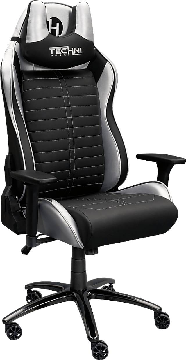 Zursa Black/Silver Gaming Chair - Thumbnail - Image 1